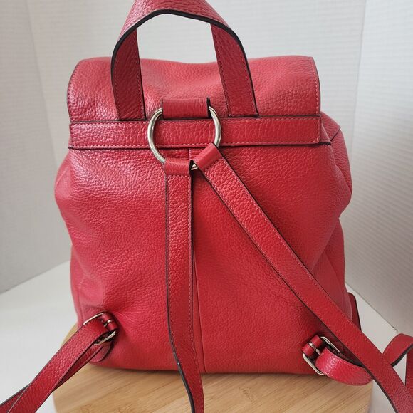 COACH Billie Rucksack Backpack bag purse Red Pebbled Leather with COA Vtg F29008 main image 10